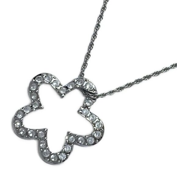 Auth SWAROVSKI - Silver White Hardware Swarovski Crystal Necklace - Picture 1 of 4